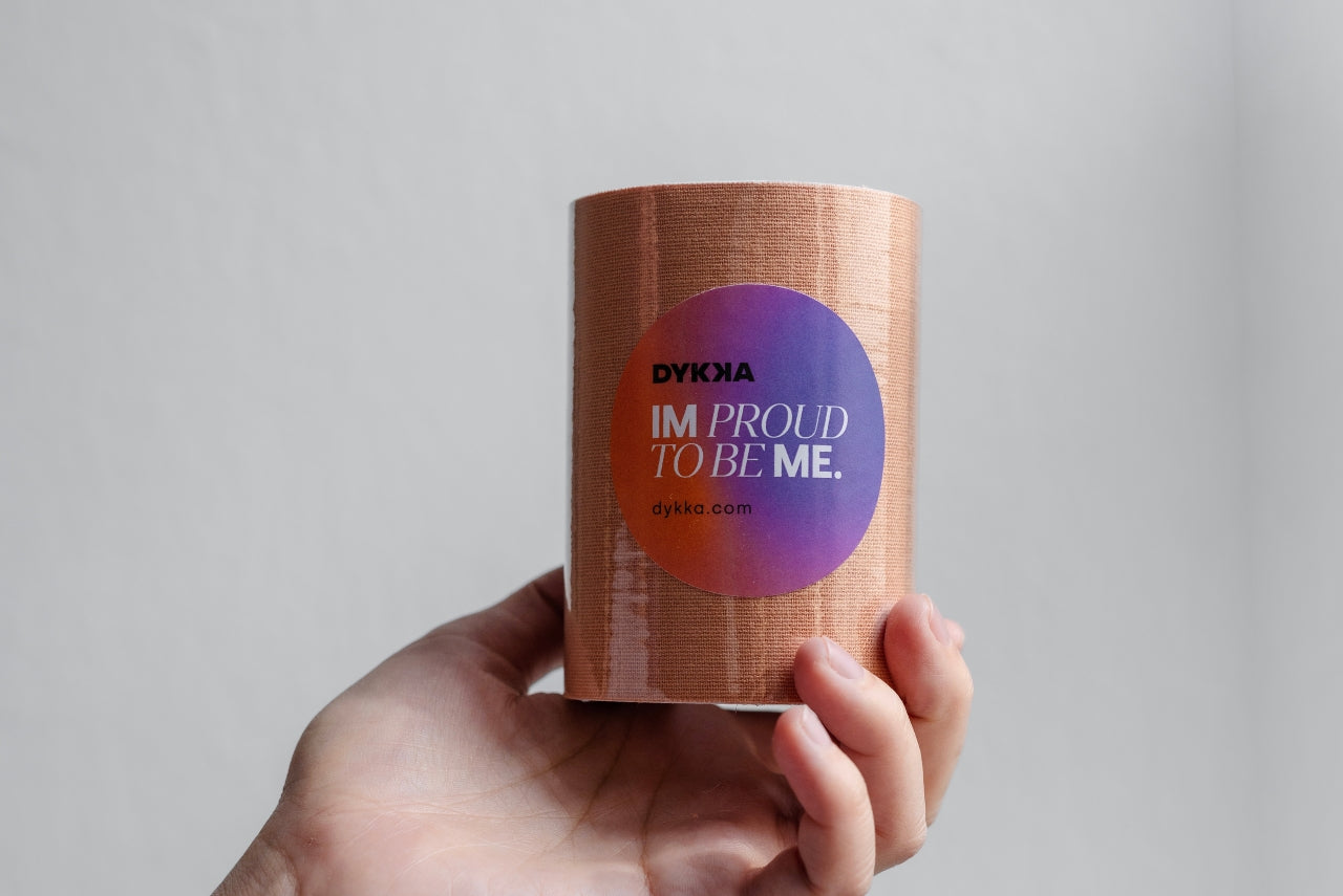 DYKKA binder tape | široká / 10cm + 10 kusů krycích nálepek | nude
